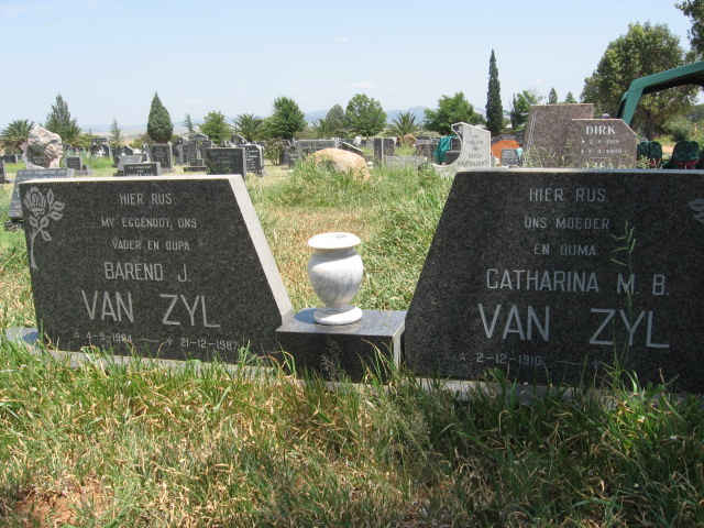 ZYL Barend J., van 1904-1987 &amp; Catharina M.B. 1910-