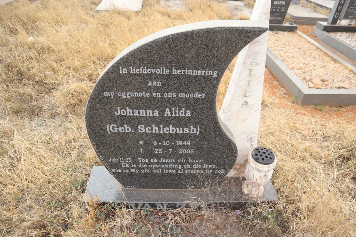ZYL Johanna Alida, van nee SCHLEBUSH 1949-2005