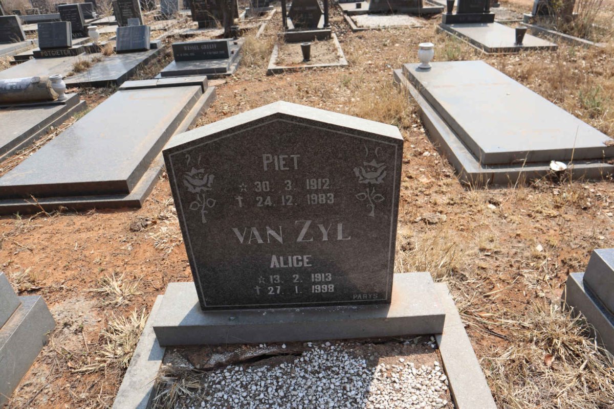 ZYL Piet, van 1912-1983 & Alice 1913-1998