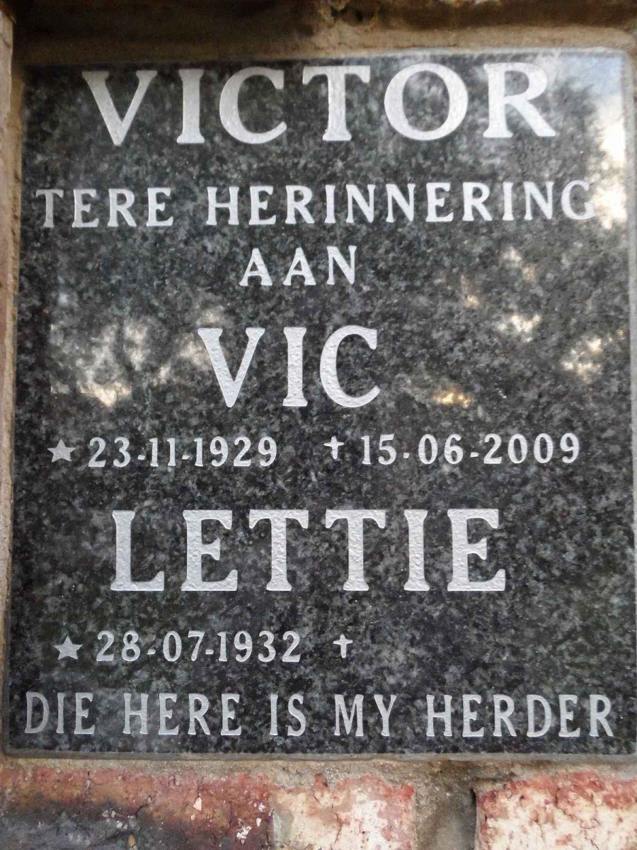 VICTOR Vic 1929-2009 &amp; Lettie 1932-