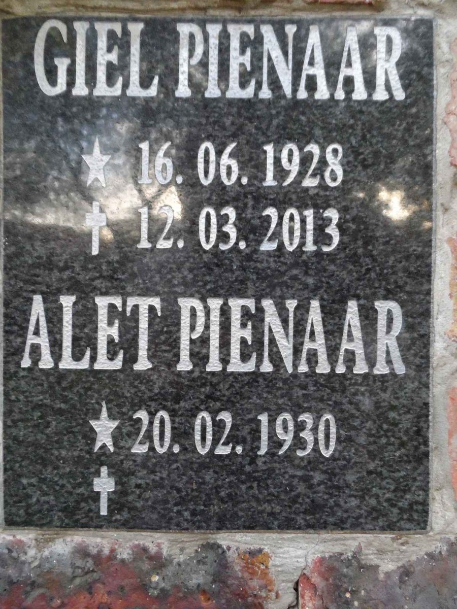 PIENAAR Giel 1928-2013 &amp; Alet 1930-