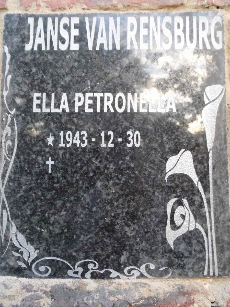 RENSBURG Ella Petronella, Janse van 1943-