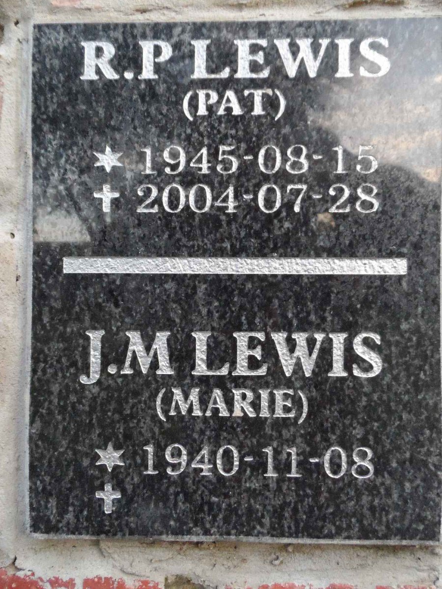 LEWIS R.P. 1945-2004 &amp; J.M. 1940-