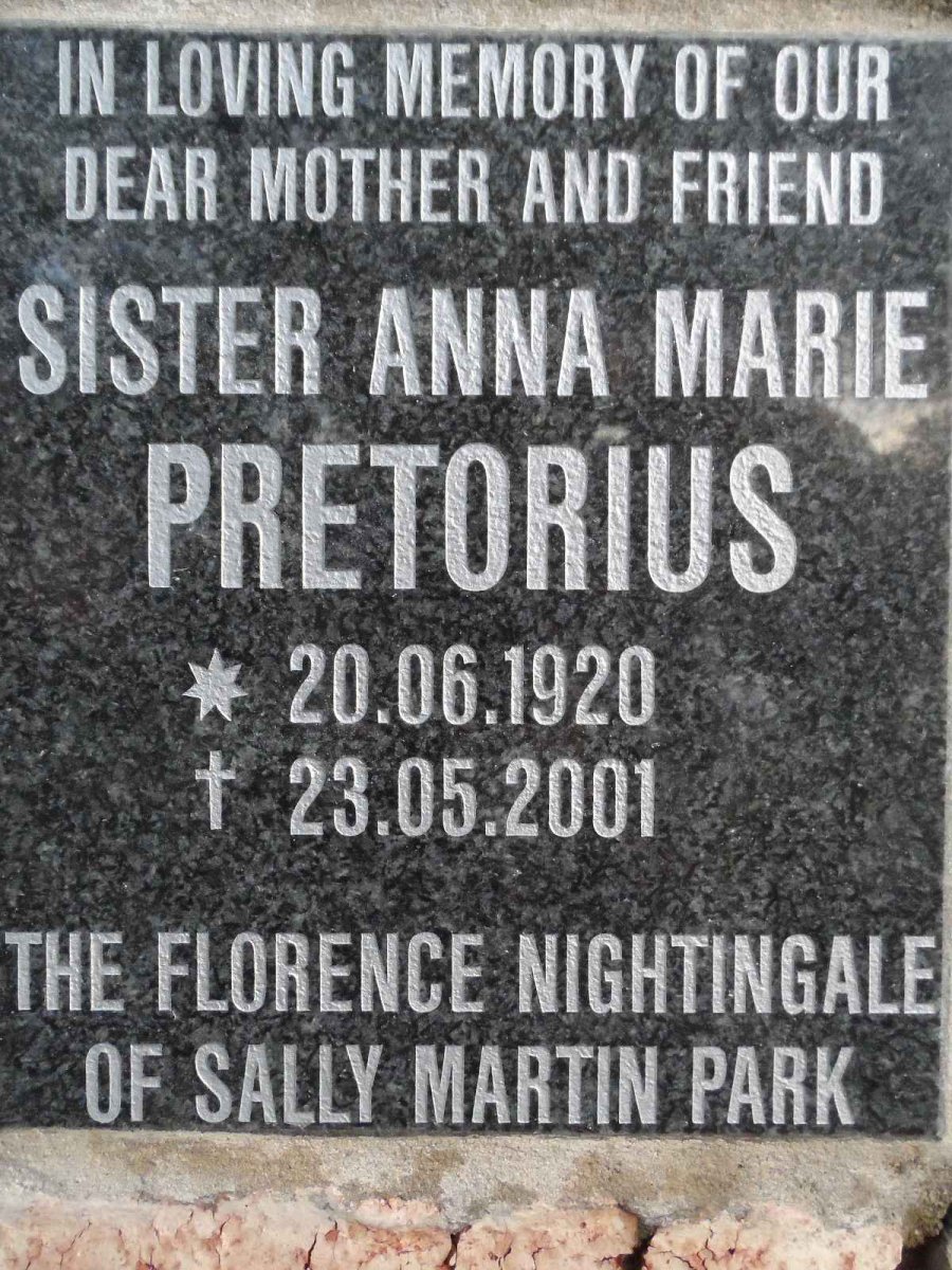 PRETORIUS Anna Marie 1920-2001