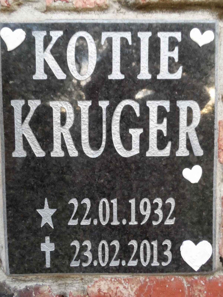 KRUGER Kotie 1932-2013