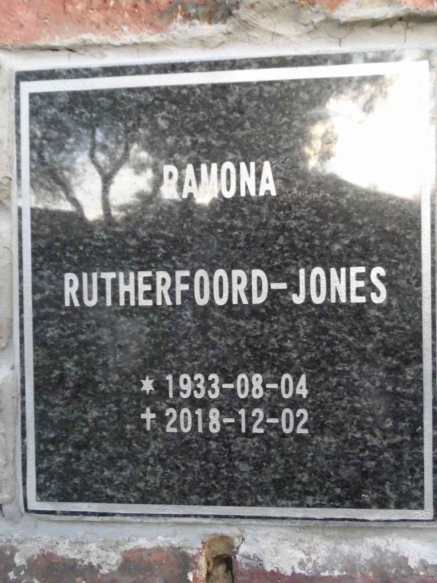 JONES Ramona, RUTHERFOORD- 1933-2018