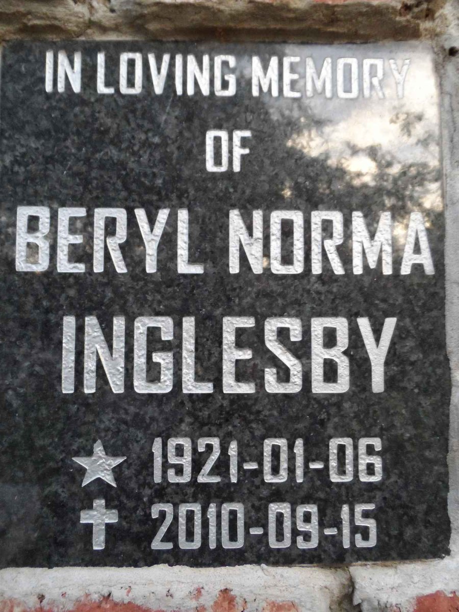 INGLESBY Beryl Norma 1921-2010