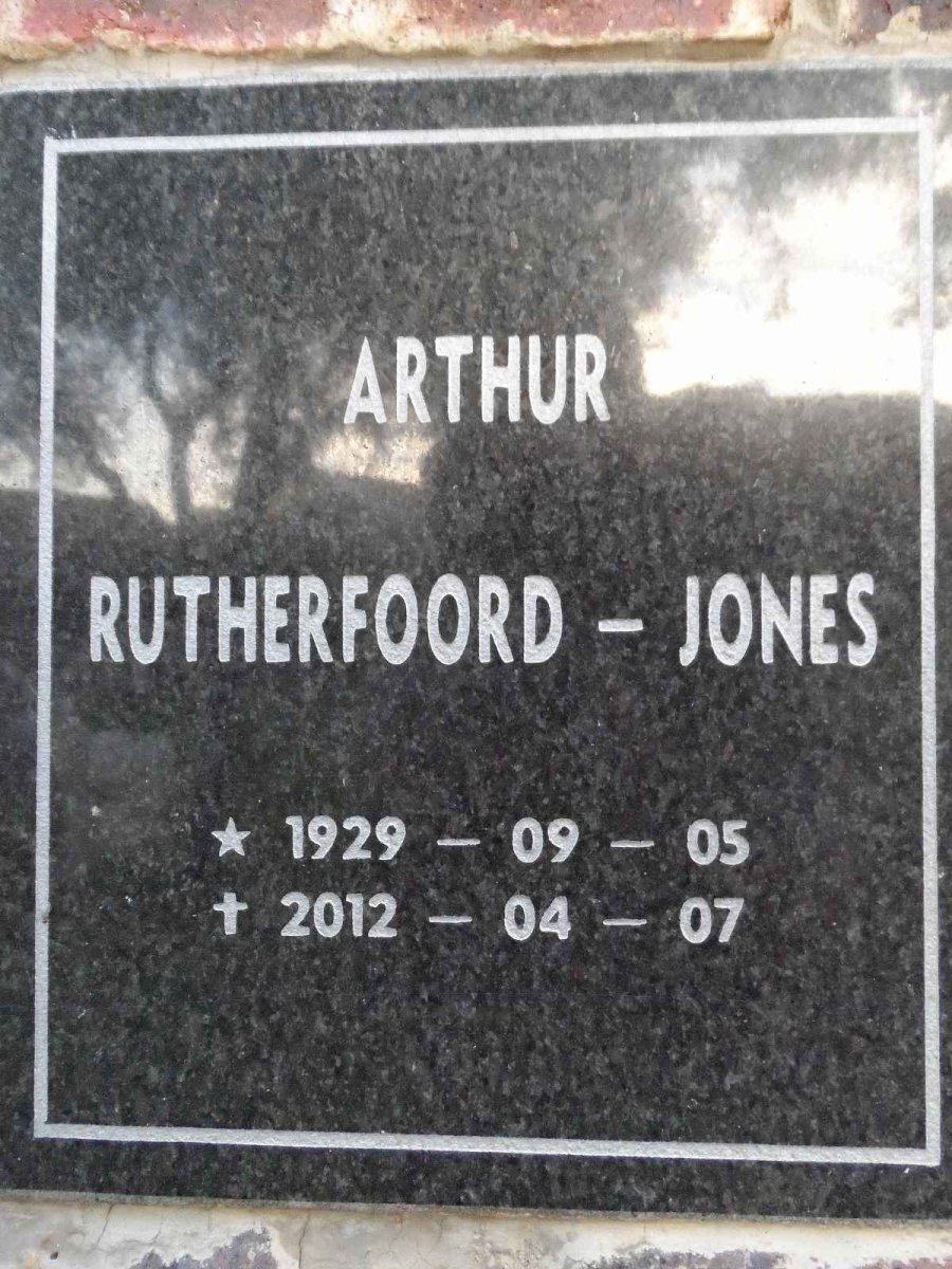 JONES Arthur, RUTHERFOORD- 1929-2012