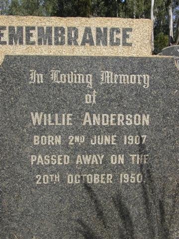 ANDERSON Willie 1907-1950