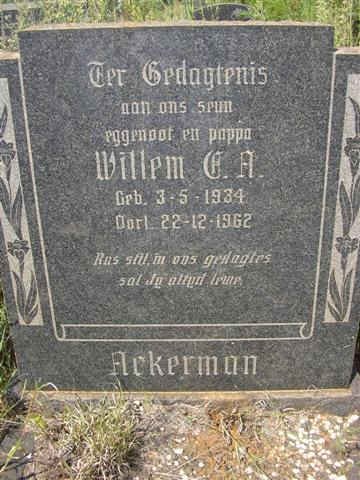 ACKERMAN  Willem C.A. 1934-1962