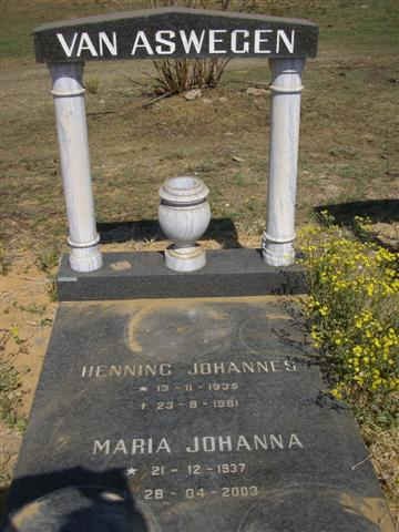 ASWEGEN Henning Johannes, van &amp; Maria Johanna 1937-2003