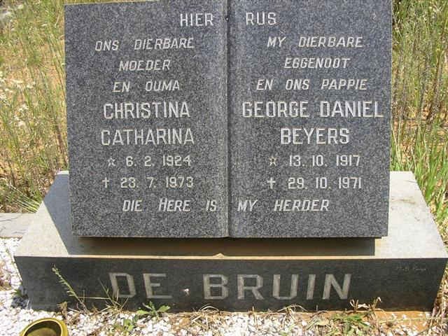 BRUIN George Daniel Beyers, de 1917-1971 &amp; Christina Catharina 1924-1973