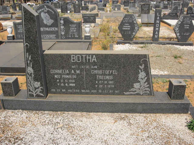 BOTHA Christoffel Theunis 1910-197? &amp; Cornelia A.M. PRINSLOO 1906-1985