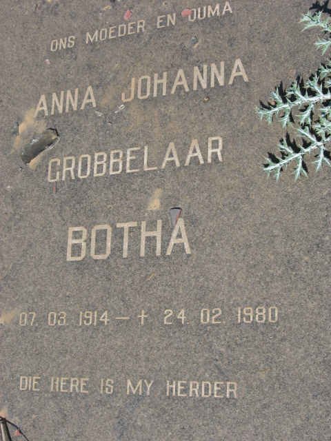 BOTHA Anna Johanna Grobbelaar 1914-1980