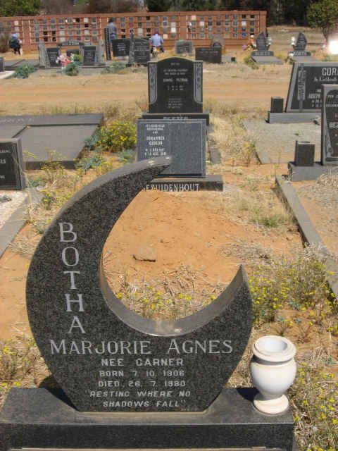 BOTHA Marjorie Agnes nee GARNER 1906-1980