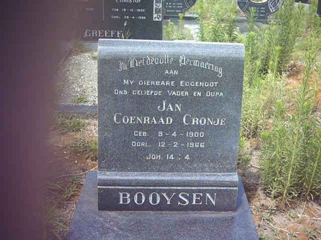 BOOYSEN Jan Coenraad Cronje 1900-1966