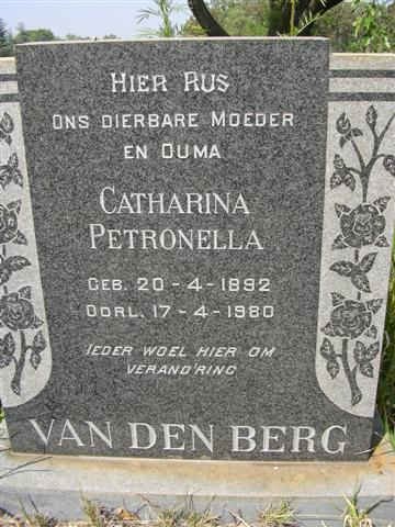 BERG Catharina Petronella, van den 1892-1980