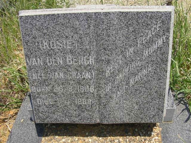 BERGH Kosie, van den nee VAN GRAAN 1908-1989