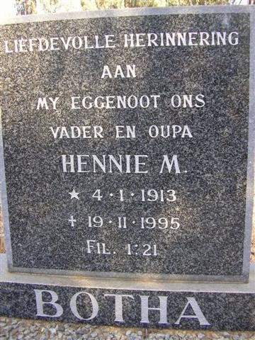 BOTHA Hennie M. 1913-1995