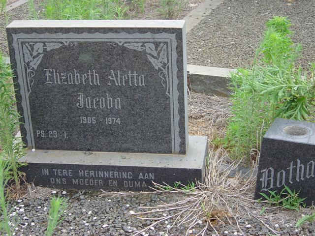 BOTHA Elizabeth Aletta Jacoba 1905-1974