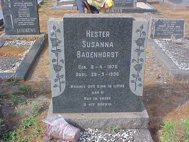 BADENHORST Hester Susanna 1870-1956