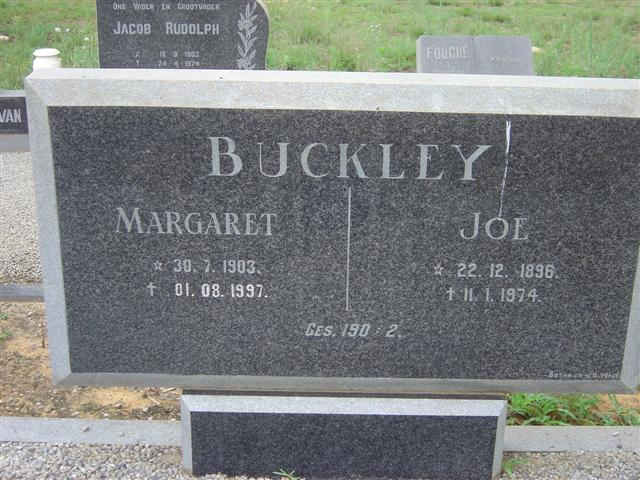 BUCKLEY Joe 1896-1974 &amp; Margaret 1903-1997