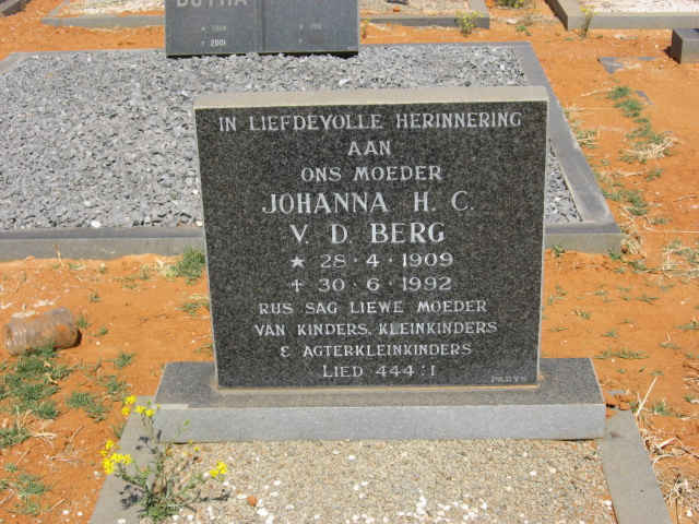 BERG Johanna H.C., v.d. 1909-1992