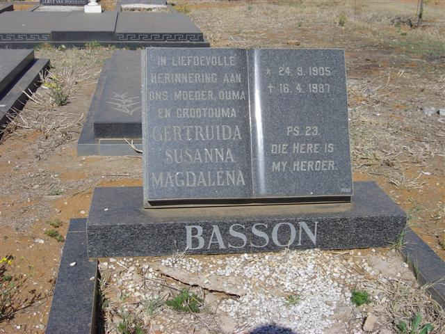 BASSON Gertruida Susanna Magdalena 1905-1987