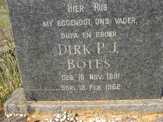 BOTES Dirk P.J. 1891-1962