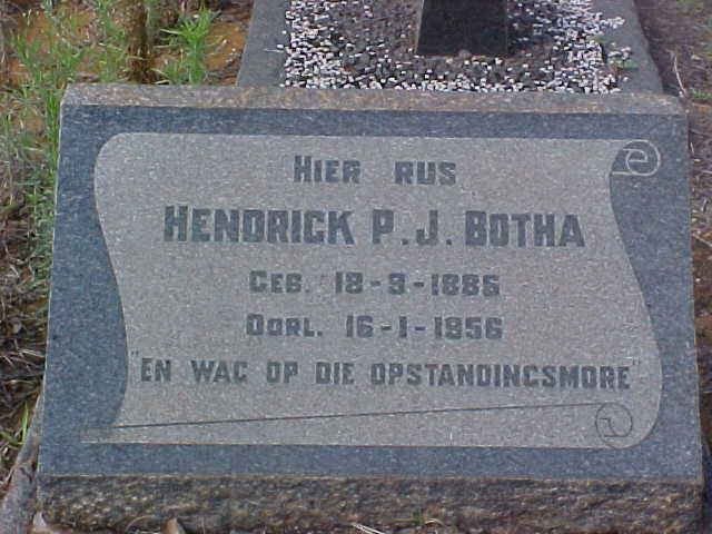 BOTHA Hendrick P.J. 1886-1956
