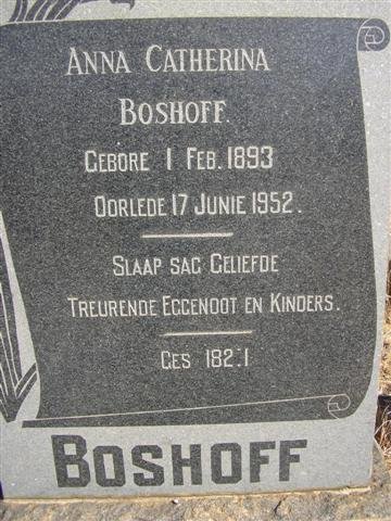 BOSHOFF Anna Catherina 1893-1952