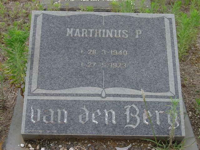 BERG Marthinus P., van den 1940-1973