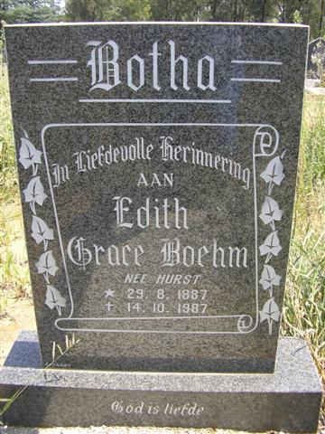 BOTHA Edith Grace Boehm nee HURST 1887-1987