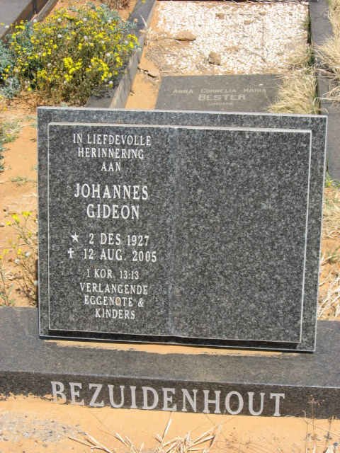 BEZUIDENHOUT Johannes Gideon 1927-2005
