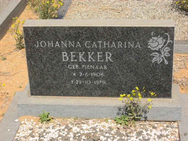 BEKKER Johanna Catharina nee PIENAAR 1906-1979