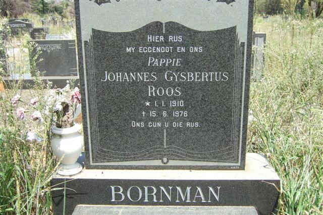 BORNMAN Johannes Gybertus Roos 1910-1976