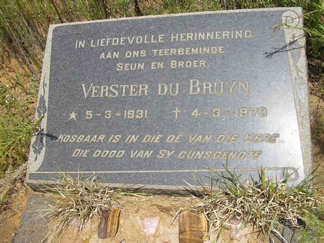 BRUYN Verster, du 1931-1970