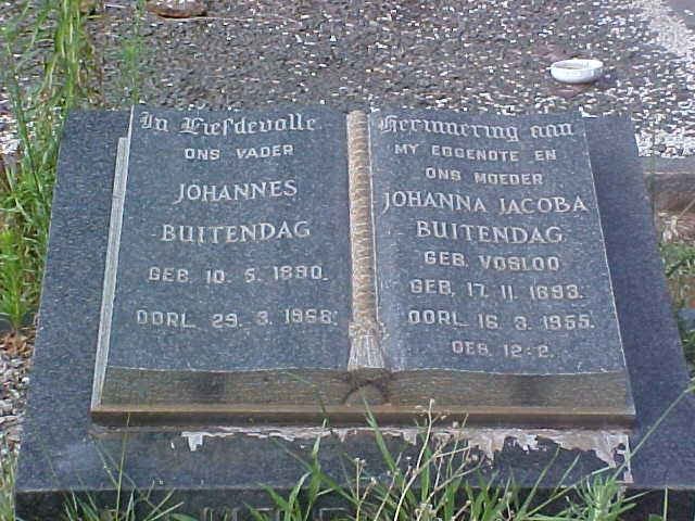 BUITENDAG Johannes 1890-1968 &amp; Johanna Jacoba VOSLOO 1896-1955