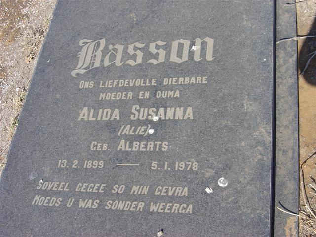 BASSON Alida Susanna nee ALBERTS 1899-1978