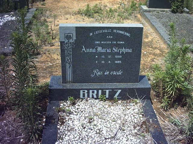 BRITZ Anna Maria Stephina 1899-1985