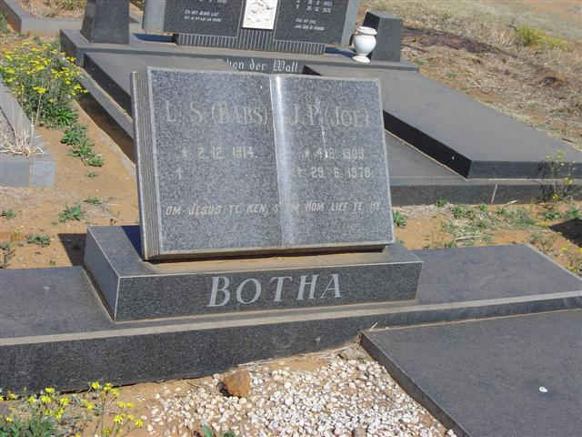 BOTHA J.P. 1905-1978 &amp; L.S. 1914-
