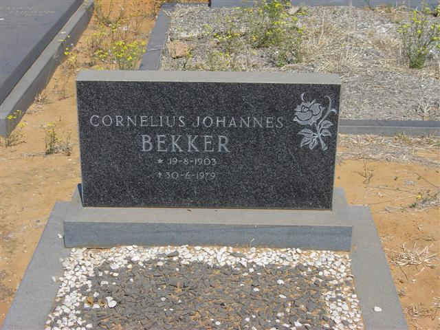 BEKKER Cornelius Johannes 1903-1979