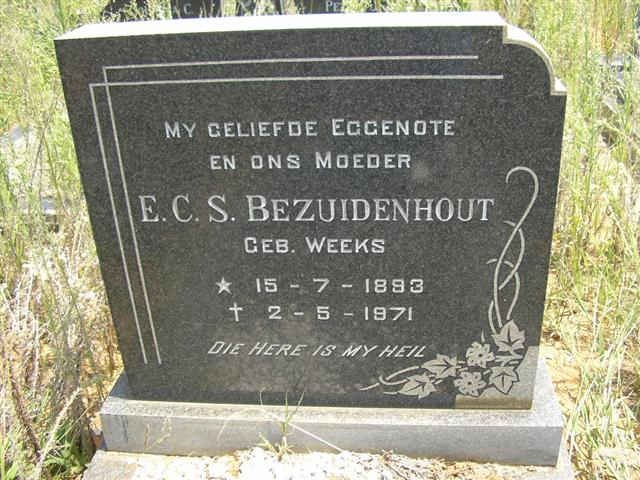 BEZUIDENHOUT E.C.S. nee WEEKS 1893-1971