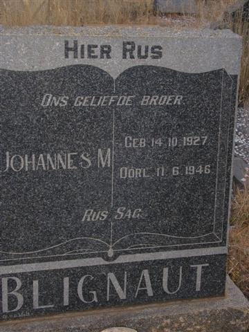 BLIGNAUT Johannes M. 1927-1946