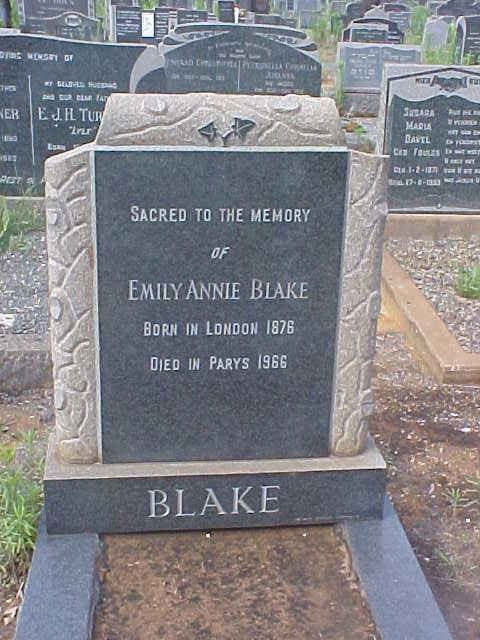 BLAKE Emily Annie 1876-1966