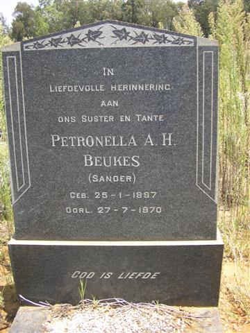 BEUKES Petronella A.H. nee SANDER 1807-1970