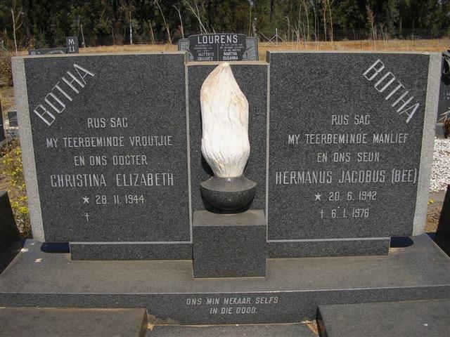 BOTHA Hermanus Jacobus 1942-1976 &amp; Christina Elizabeth 1944-