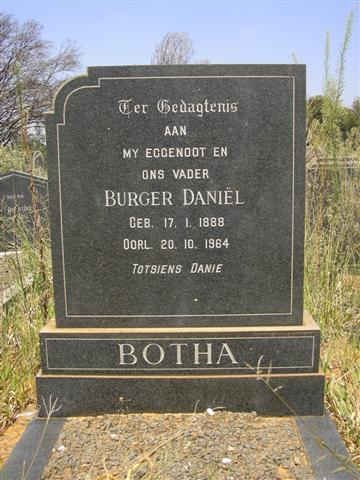 BOTHA Burger Daniël 1889-1964