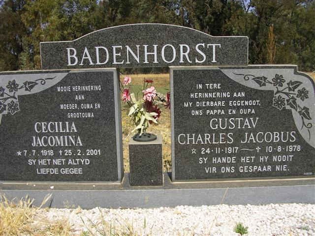 BADENHORST Gustav Charles Jacobus 1917-1978 &amp; Cecilia Jacomina 1918-2001
