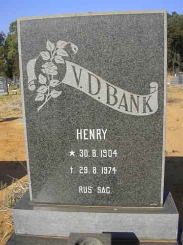 BANK Henry, v.d. 1904-1974